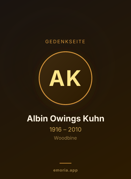 Gedenkportrait von Albin Owings Kuhn