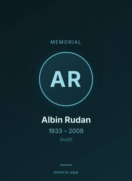 Memorial portrait of Albin Rudan