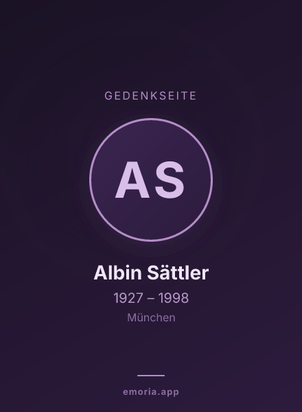 Gedenkportrait von Albin Sättler