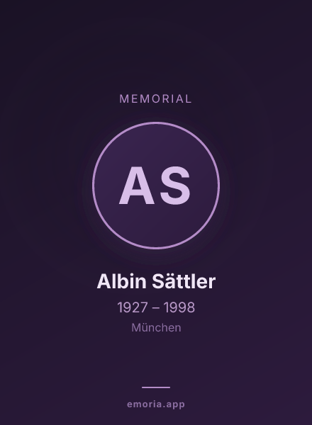 Memorial portrait of Albin Sättler