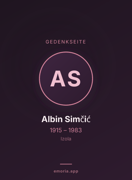 Gedenkportrait von Albin Simčić