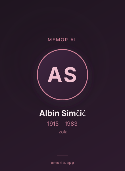 Memorial portrait of Albin Simčić