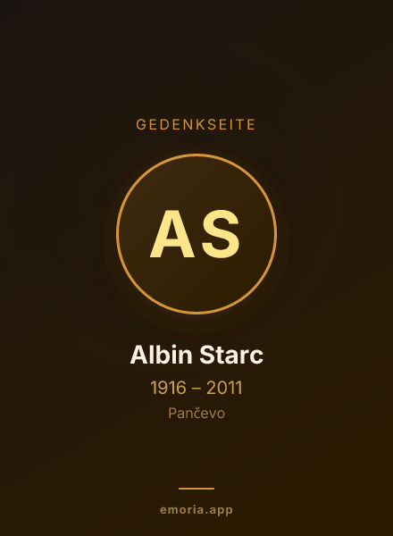 Gedenkportrait von Albin Starc