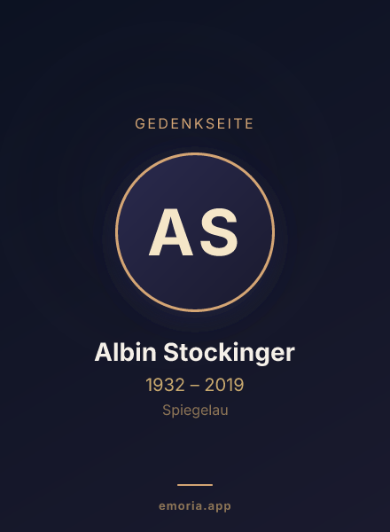 Gedenkportrait von Albin Stockinger
