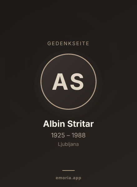 Gedenkportrait von Albin Stritar