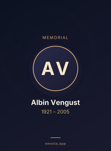 Memorial portrait of Albin Vengust