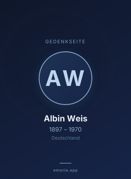 Gedenkportrait von Albin Weis