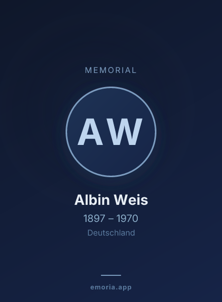Memorial portrait of Albin Weis