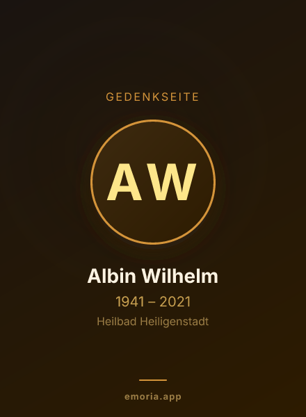 Gedenkportrait von Albin Wilhelm