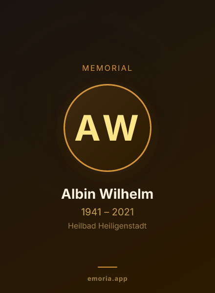 Memorial portrait of Albin Wilhelm
