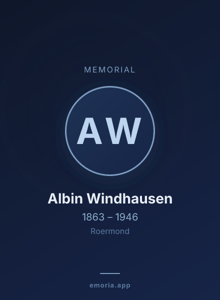 Memorial portrait of Albin Windhausen