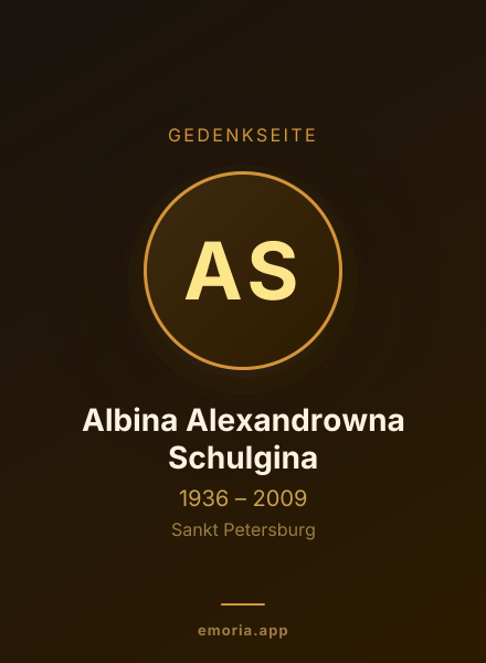 Gedenkportrait von Albina Alexandrowna Schulgina