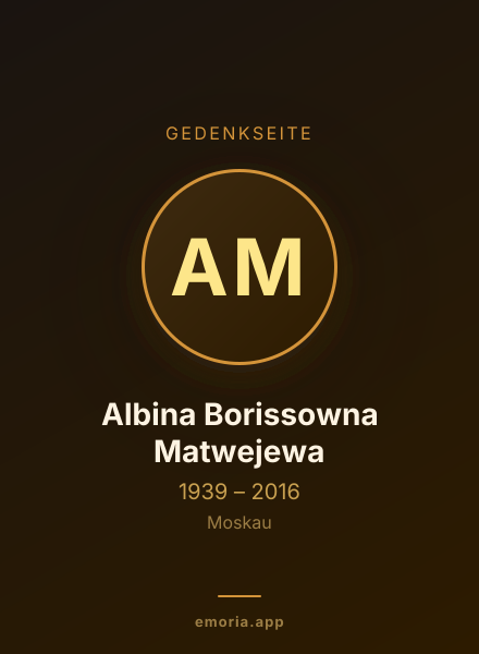 Gedenkportrait von Albina Borissowna Matwejewa