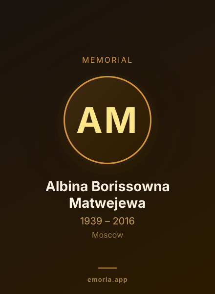 Memorial portrait of Albina Borissowna Matwejewa