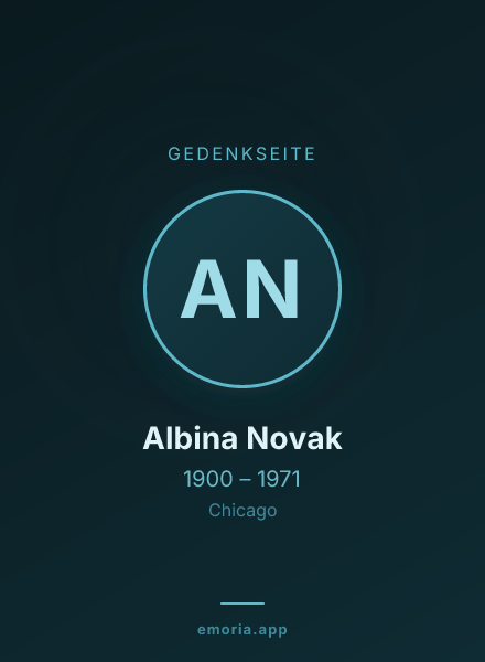 Gedenkportrait von Albina Novak