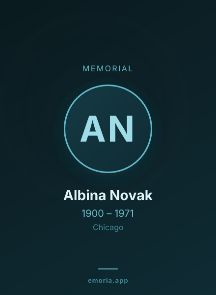 Memorial portrait of Albina Novak