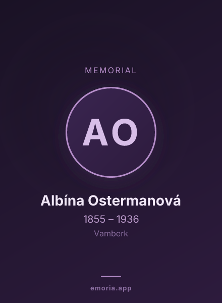 Memorial portrait of Albína Ostermanová