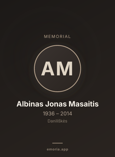 Memorial portrait of Albinas Jonas Masaitis