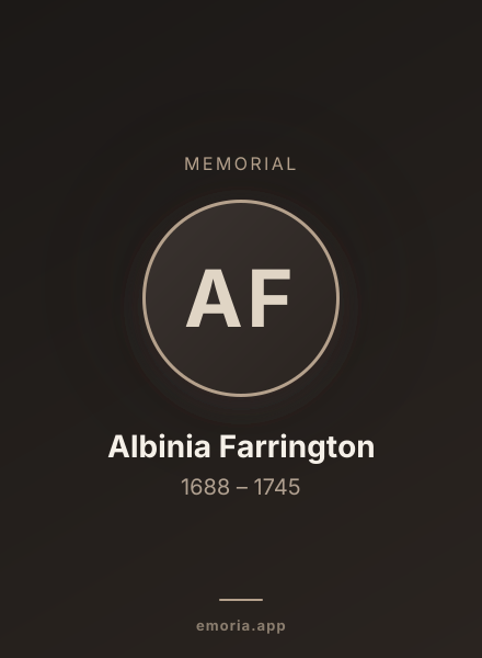 Memorial portrait of Albinia Farrington