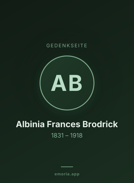 Gedenkportrait von Albinia Frances Brodrick