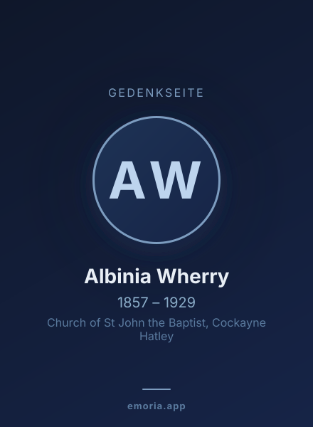 Gedenkportrait von Albinia Wherry