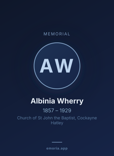 Memorial portrait of Albinia Wherry