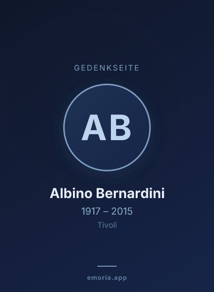 Gedenkportrait von Albino Bernardini