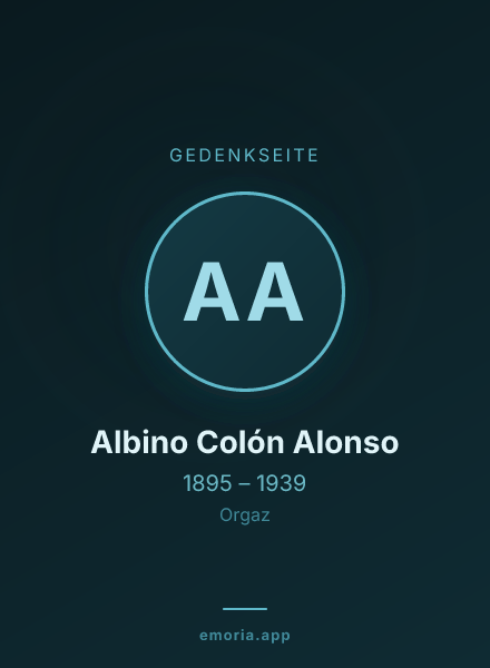 Gedenkportrait von Albino Colón Alonso