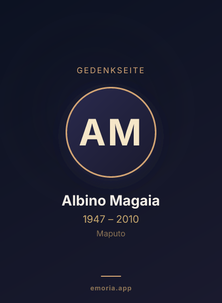 Gedenkportrait von Albino Magaia