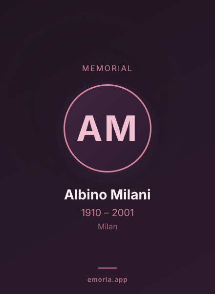 Memorial portrait of Albino Milani