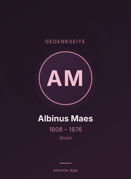 Gedenkportrait von Albinus Maes