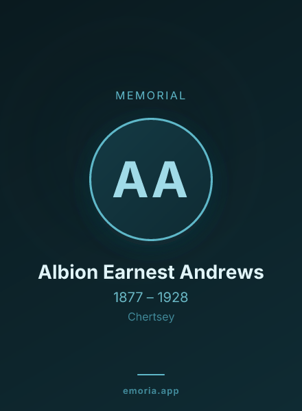 Memorial portrait of Albion Earnest Andrews