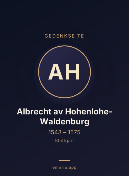 Gedenkportrait von Albrecht av Hohenlohe-Waldenburg