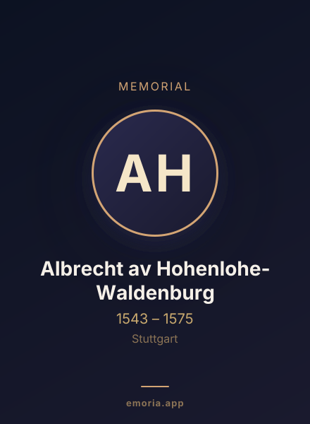 Memorial portrait of Albrecht av Hohenlohe-Waldenburg