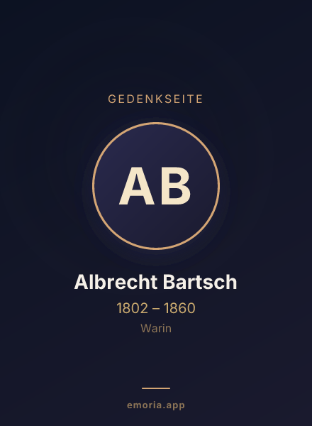 Gedenkportrait von Albrecht Bartsch