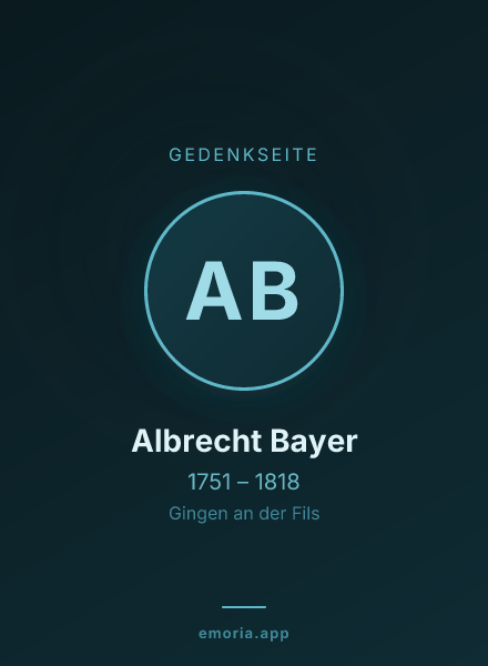 Gedenkportrait von Albrecht Bayer