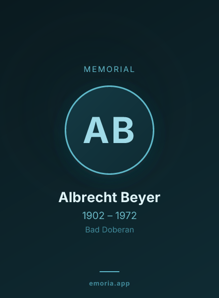 Memorial portrait of Albrecht Beyer