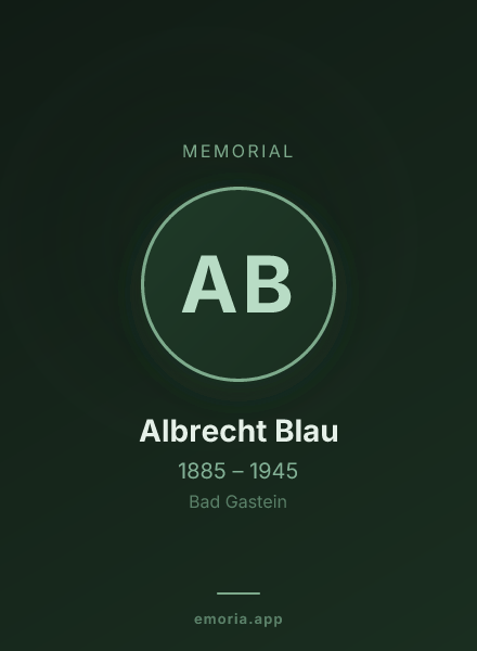 Memorial portrait of Albrecht Blau