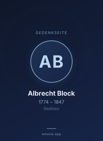 Gedenkportrait von Albrecht Block