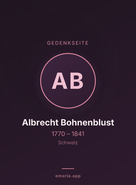 Gedenkportrait von Albrecht Bohnenblust
