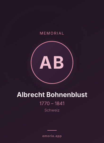 Memorial portrait of Albrecht Bohnenblust