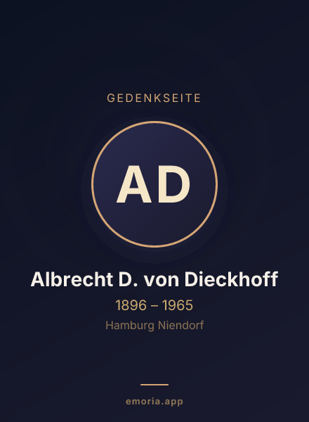 Gedenkportrait von Albrecht D. von Dieckhoff