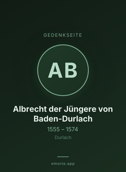 Gedenkportrait von Albrecht der Jüngere von Baden-Durlach