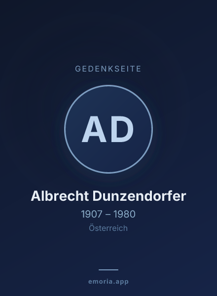Gedenkportrait von Albrecht Dunzendorfer