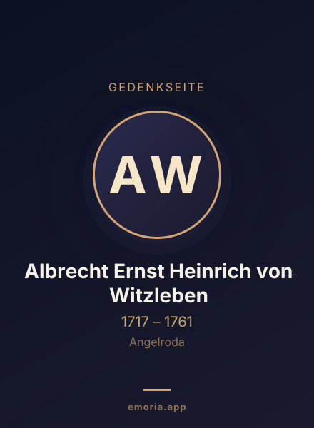 Gedenkportrait von Albrecht Ernst Heinrich von Witzleben