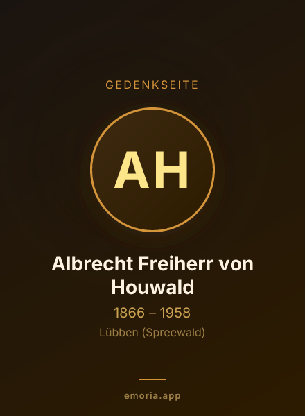 Gedenkportrait von Albrecht Freiherr von Houwald