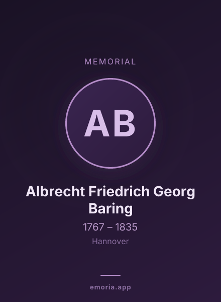Memorial portrait of Albrecht Friedrich Georg Baring