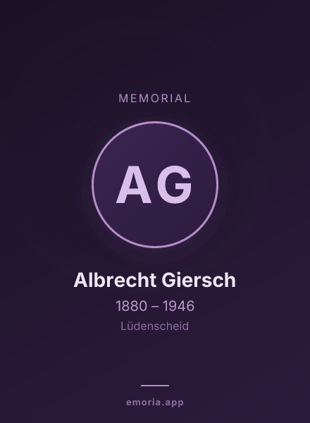 Memorial portrait of Albrecht Giersch