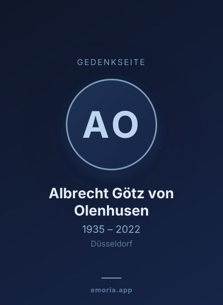 Gedenkportrait von Albrecht Götz von Olenhusen