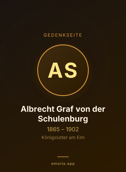 Gedenkportrait von Albrecht Graf von der Schulenburg